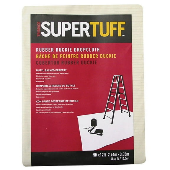 18-Pack of 9’ x 12’ Trimaco 821 Rubber-Duckie Butyl Dropcloth, Leak Proof Heavy Weight