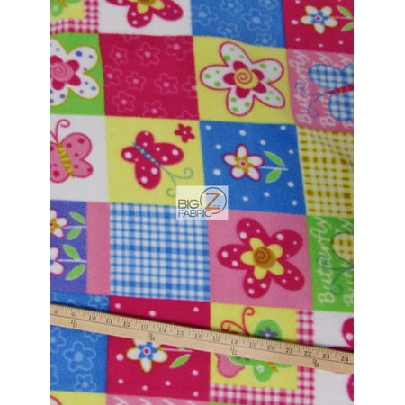 Flower Print Fabrics - Fleece Printed Fabric Flower / Quilt II / Sold By The Yard