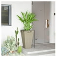 thumbnail image 3 of 3 x 28" Tall Planters Outdoor Indoor, Plastic Flower Pots with Drainage, Patio Deck Garden Pots - Gray, 3 of 9