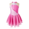 thumbnail image 2 of Jizyo Girls Sequins Ballet Figure Ice Skating Dress Kids Sleeveless Floral Printed Tutu Skirted Pink 6, 2 of 6