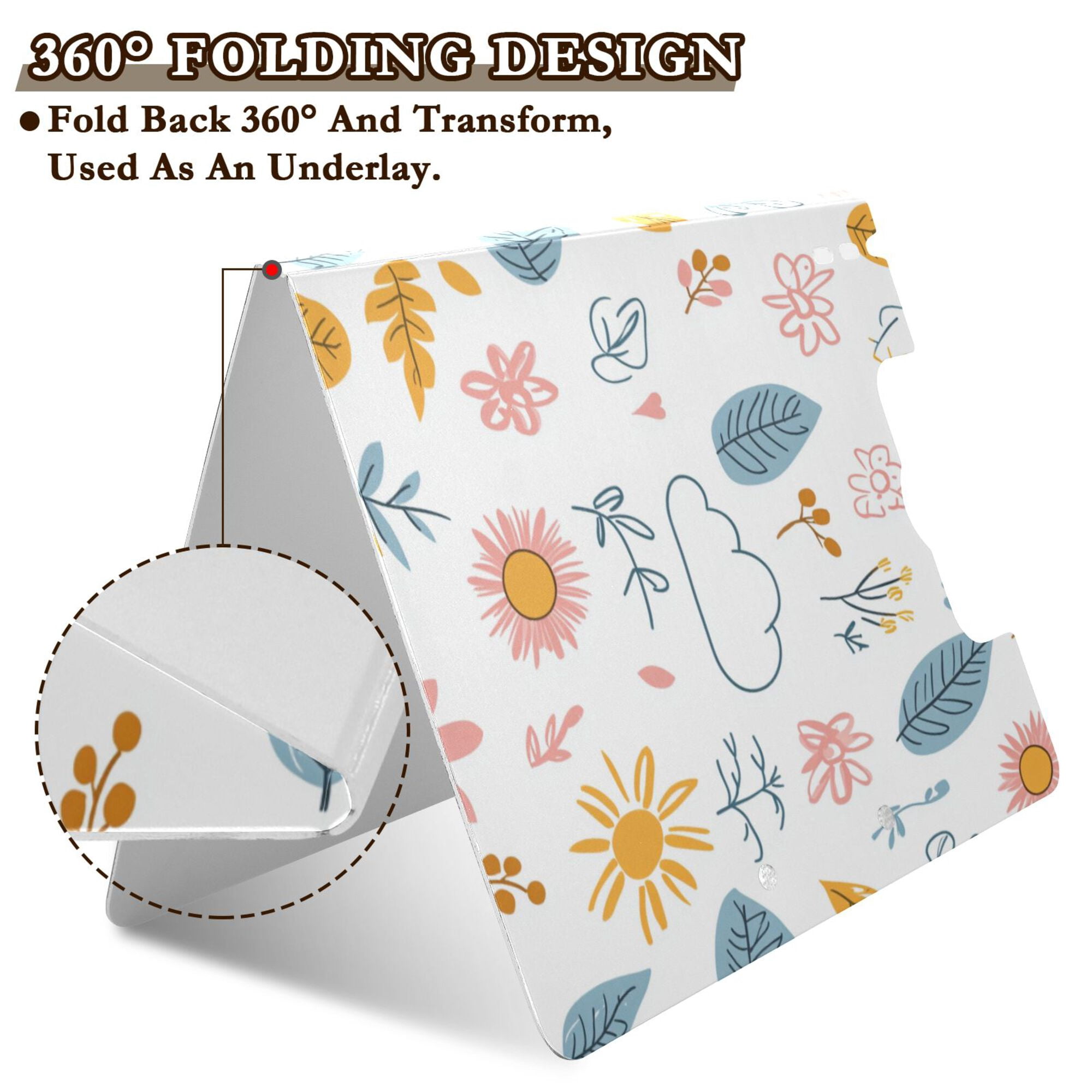 FORMRS A4 Clipboard Folder with Pen Holder Horizontal Foldable School Office Binder, Cartoon Doodles