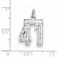thumbnail image 2 of Sterling Silver Rhodium-Plated Diamond-Cut #41 Charm (20 X 14) Made In United States qsn41, 2 of 2