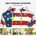 thumbnail image 4 of Kdxio Vintage American Flag Print Womens Oversized Hoodies Sweatshirts Hooded Pullover Tops Sweaters Casual-Small, 4 of 7
