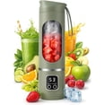 thumbnail image 1 of Portable 16oz Wireless Juicer, Portable Blender Personal Electric-Digital Multimode Smart LED Display, 3 Speed12-Blade Fresh Juice Bottle, USB Rechargeable for Shakes and Fruit Juice (Green), 1 of 8