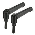 thumbnail image 5 of Uxcell M6 x 20mm Metric Adjustable Clamping Lever Handle with Stud Black 2 Pack, 5 of 5