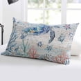 thumbnail image 5 of Ocean Turtle Throw Pillow Covers, Coral Vintage Blue Shell Coastal Conch Soft Breathable Pillow Cases with Invisible Zipper for Sleeping, King Size Pillowcases for Couch Bed Sofa Chair 20x36 Inches, 5 of 6