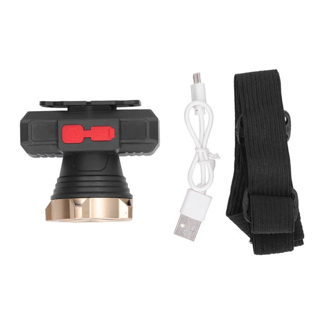 Faro LED para exteriores, luz fuerte de larga distancia, luz montada en la cabeza, Mini faro recargable por USB para minero para pesca nocturna