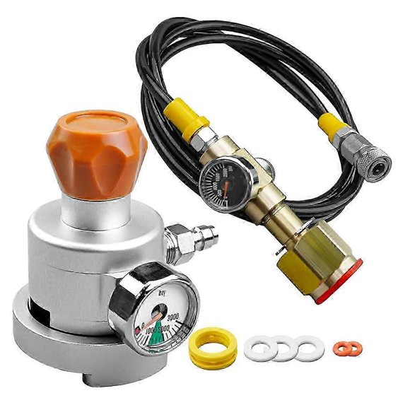 Soda Filling Co2 Adapter W/Horse & Soda Maker Accessories, Quick Connect Pressure Gauge Refill Adapl