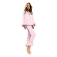 thumbnail image 2 of Pink Women Pajama Sets Women Long Sleeve Camis Tops+Long Pants 2 Piece Set Sleepwear, 2 of 5