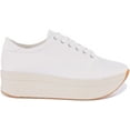 thumbnail image 2 of Vagabond Casey Women's Lace Up Textile Platform Trainers In White Size 8, 2 of 6