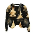 thumbnail image 4 of asdoklhq Christmas Womens Fall Tops 2024 Women Christmas Christmas Tree Print Loose Round Neck Sweatshirt Long Sleeved Top Hooded Sweatshirt Multicolor M, 4 of 6