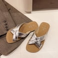 thumbnail image 4 of Zapatos Verano Sandalias Playa Correa Cruzada Cómodo Punta Abierta Ancho para Mujeres, 4 of 9