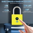 thumbnail image 2 of Yeacher T1004D Smart BT Fingerprint Padlock Rechargeable Keyless 20 Fingerprints Emergency Unlocking Easy Operation IP65 Waterproof Anti-theft Security Padlock Door Luggage Backpack Lock, 2 of 8