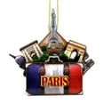 thumbnail image 2 of Paris Christmas Ornament 4 Inch Double Sided 3D Eiffel Tower Christmas Ornament with Notre Dame, 2 of 2