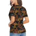 thumbnail image 2 of Goofa Embroidery Chicken Rooster And Sunflowers Pattern Women's Slim-Fit Short-Sleeve V-Neck T-Shirt,Classic-Fit Short-Sleeve V-Neck T-Shirt-3X-Large, 2 of 5