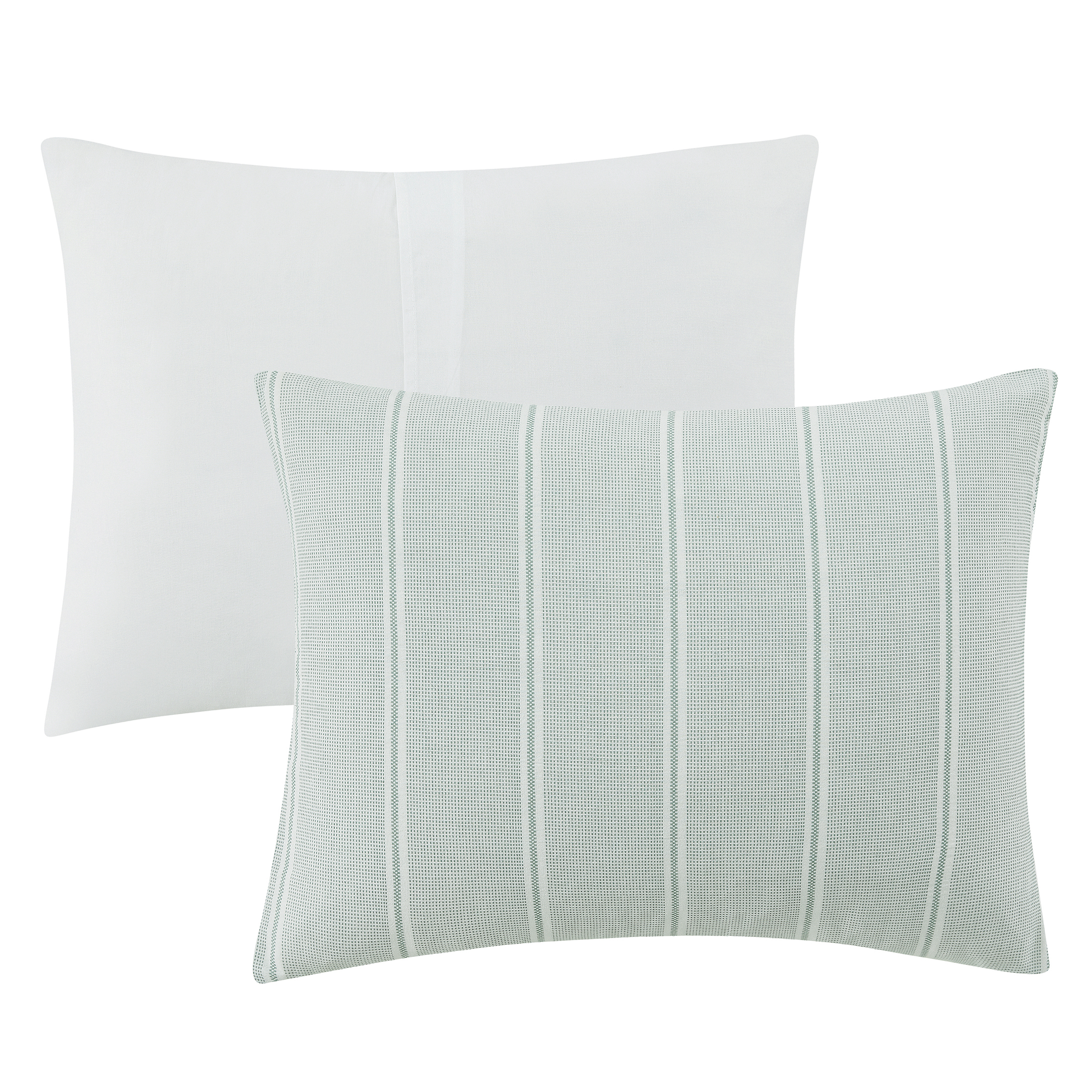 My Texas House Miray 3-Piece Green Stripe Cotton Jacquard Comforter Set, Full/Queen