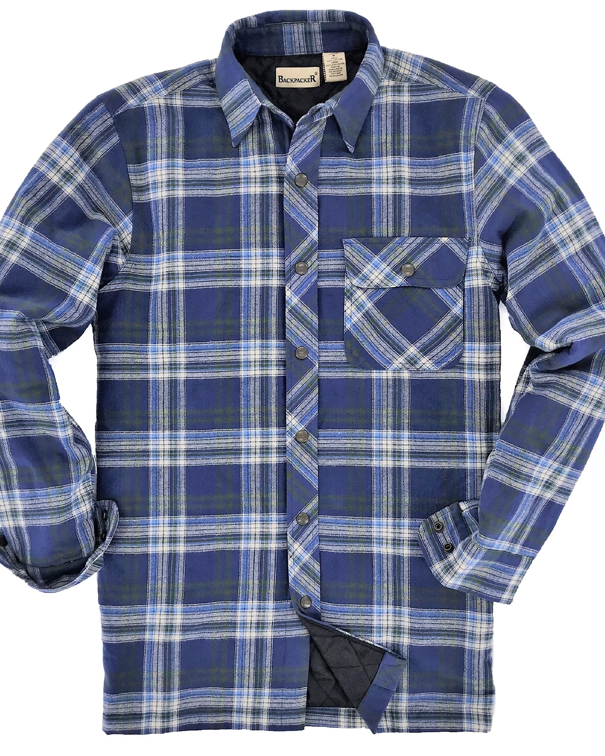 Backpacker Men's Flannel Shirt Jacket with Quilt Lining BP7002
