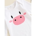 thumbnail image 6 of FEORJGP Toddler Baby Boys Girls 3Pcs Casual Outfits 0 3M 6M 12M 18M Infant Long Sleeve Rompers Cow Print Jumpsuits Crew Neck Bodysuits + Pants + Hat Sshion Cute Comfy Clothes for Spring Fall, 6 of 9