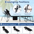 thumbnail image 4 of Gymax 2PCS Tanning Chair w/4-Position Adjustable Backrest Face Arm Holes & Pocket, 4 of 9