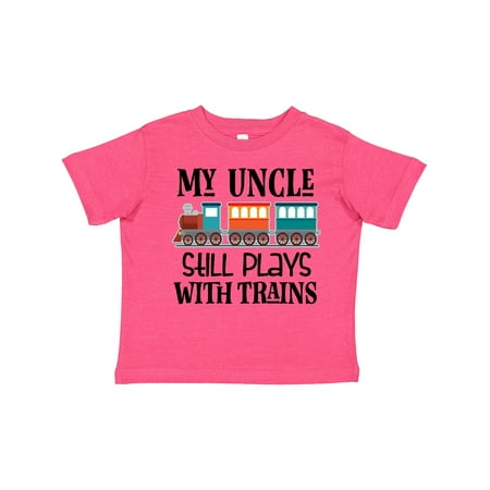 

Inktastic My Uncle Still Plays with Trains Gift Toddler Boy or Toddler Girl T-Shirt