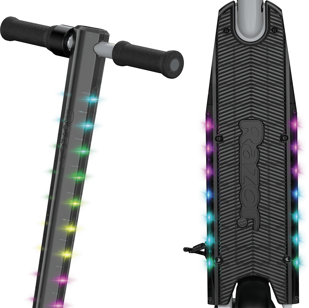 Razor Power Core E90 Lightshow – Electric Scooter for Child Ages 8+, up to 10 mph, Colorful Lights
