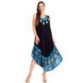 thumbnail image 5 of Sakkas Batik Flower Caftan Tank Dress / Cover Up - Navy / Turquoise - One Size, 5 of 5