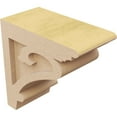 thumbnail image 5 of 4"W x 8"D x 8"H Classic Mayflower Rough Cedar Woodgrain TimberThane Corbel, Primed Tan, 5 of 6
