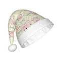 thumbnail image 2 of KLL Christmas Hats for Adults Plush Pigs Sleep Print Santa Hat Xmas Fluffy Santa Claus Hat for Women Men, 2 of 6