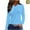 Light Blue, variant on Oplxuo Shirts for Women Long Sleeve Workout Tops V-Neck UPF 50+ UV Sun Shirt Quick Dry Performance Tees Swim Tops