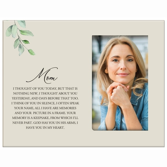 LifeSong Milestones Wood Tabletop 8x10 Picture Frame for Sympathy Gifts - Mom I thought of You (Ivory)