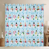 Feelyou Funny Winter Snowman Curtains Pack of 2 (42x84 Each) for Kids, Christmas Snowflake Curtains Blackout, Happy New Year Bedroom Curtains, Window Curtains Bedroom Decor