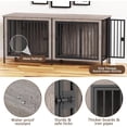 thumbnail image 3 of Amlancher 78inch Dog Crate Furniture for 2 Large Dogs, Indoor Dog Kennel Furniture with 4 Doors, Oak Gray, 3 of 9
