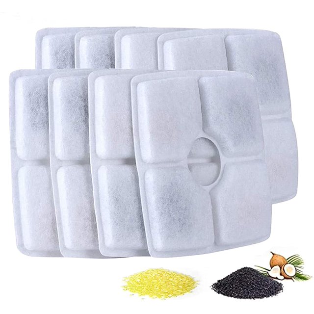 Filtros de agua automáticos para perros y gatos, 84 oz/25 L, dispensador de agua para perros, resina de intercambio de iones y carbón activado de coco para perros y gatos
