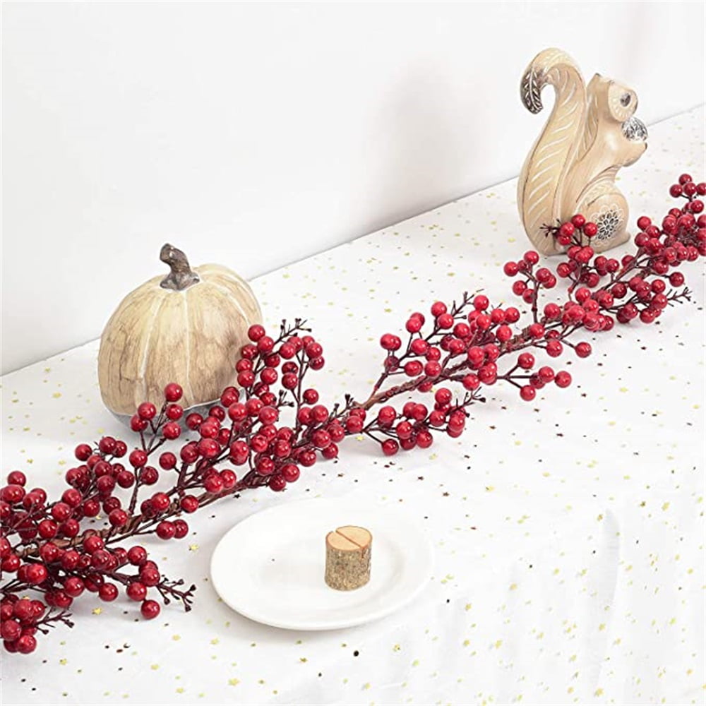 Kepooman 6ft Red Berry Garland Decoration with Red and Black Berry Picks Bendable Stem, Red & Black Kepooman 6ft Red Berry Garland Decoration with Red and Black Berry Picks Bendable Stem, Red & Black
