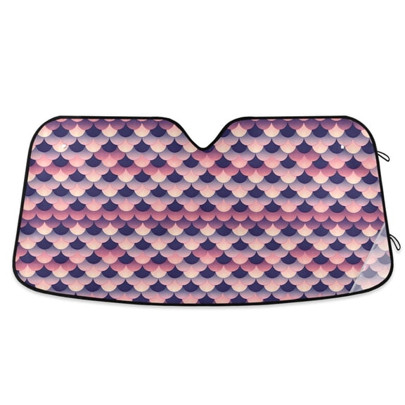 Beautiful Fish Scales Car Windshield Sun Shade Foldable Car Front Window Visor Heat and UV Protection 53x23.5