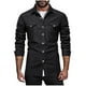 thumbnail image 1 of pstuiky Camisas casuales de manga larga para hombre, Camiseta lisa de manga larga con cuello vuelto para hombre, blusa informal, elegante, cómoda, con bolsillos y botones Tops de hombre xxxl, 1 of 5