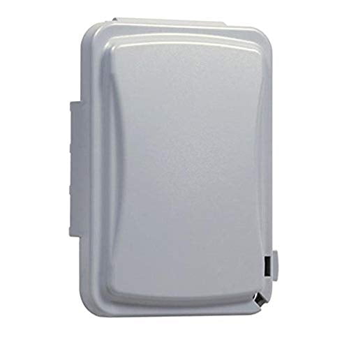 TayMac MM110G Weatherproof Single Outlet Outdoor Receptacle Cover, 5/8 Inches Deep, Grey