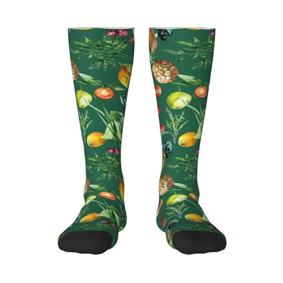 Wukai Vegan pour Bas de Couleur Contrastée, Chaussettes Longues de Sport Entraînement Physique Adulte, Unisexe