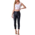 thumbnail image 2 of Top sin mangas U Neck de la edición INSPIRE CHIC para mujeres, ropa de fiesta y club, crop top metálico brillante holográfico S, holográfico blanco, 2 of 6