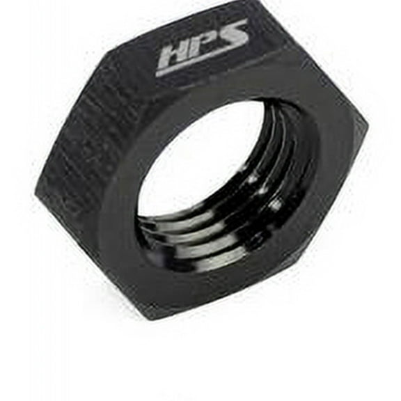 HPS AN924-3 AN Female Bulkhead Fitting Jam Nut, Aluminum, Size: AN-3, Black