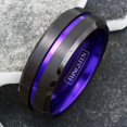 thumbnail image 6 of Tungsten Rings for Men Wedding Bands for Him 8mm Black Purple Stripe, 6 of 8