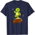 thumbnail image 1 of Cute Funny Green Dancing Turtle Tortoise on Brown Tree Root T-Shirt, 1 of 10