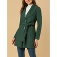 thumbnail image 5 of INSPIRE CHIC Women's Cute Turn Down Collar Single Breasted Long Belted Trenchcoat, 5 of 6