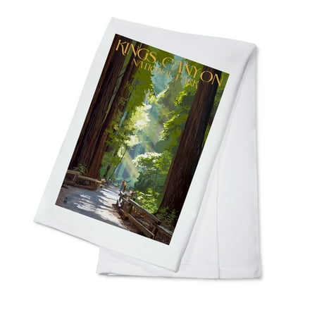 

Kings Canyon National Park California Pathway and Hikers (100% Cotton Tea Towel Decorative Hand Towel Kitchen and Home)