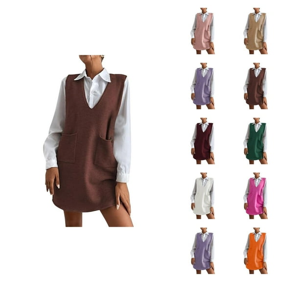 Sweaters for Women, Solid Color Sleeveless Vests for Women, Long Double Vest Design, Fashionable Top for Everyday and Layering