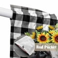 thumbnail image 4 of Swag Valance Curtains for Windows, Farmhouse Cow Light Filtering Kitchen Curtains with Rod Pocket, Pastoral Sunflower Botanical Black Plaid Window Treatment Valances for Living Room, 36x36 - 2 PCS, 4 of 9