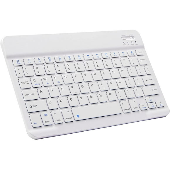 Bluetooth Keyboard, Ultra-Slim Rechargeable Wireless Bluetooth Keyboard for iOS, Android, Windows, and Mac Compatible with iPad, iPad Pro, iPhone, Android Tablets etc-10 inch White