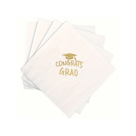 50pcs Bag 2026 Graduation Season Disposable Napkins CONGRATS GRAD Party Decoration Party Desktop Decoration