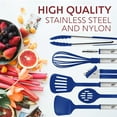 thumbnail image 4 of Kitchen Cooking Utensil Set 24 Nylon and Stainless Steel Utensil Set, Non-Stick and Heat Resistant Cooking Utensils Set, Kitchen Tools, Useful Pots and Pans Accessories and Kitchen Gadgets (Blue)â€¦, 4 of 15