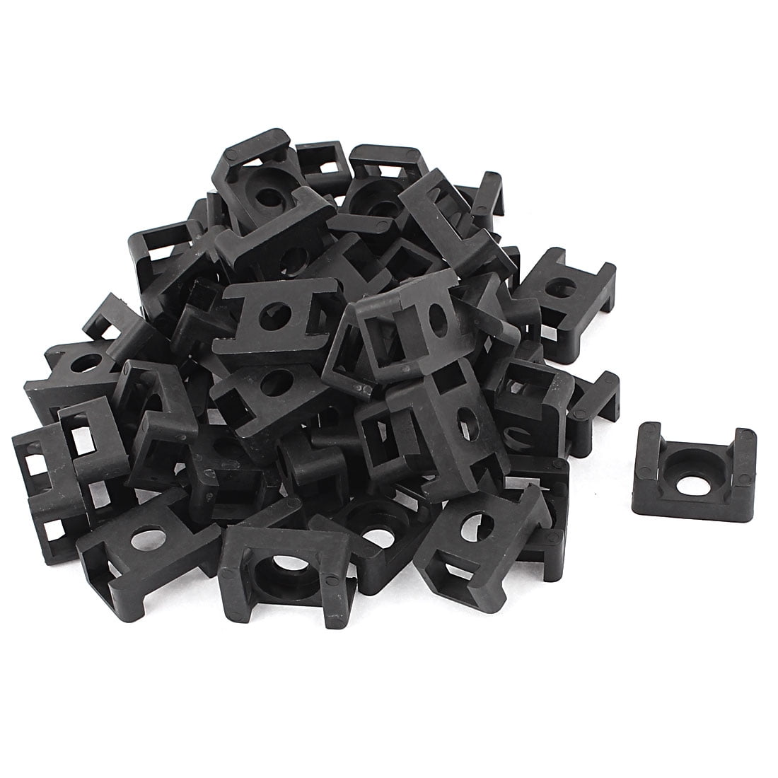 50Pcs Tie Mount Wire Cable Saddle Holder Screw Clamps Fixing Mounting Base Clips 